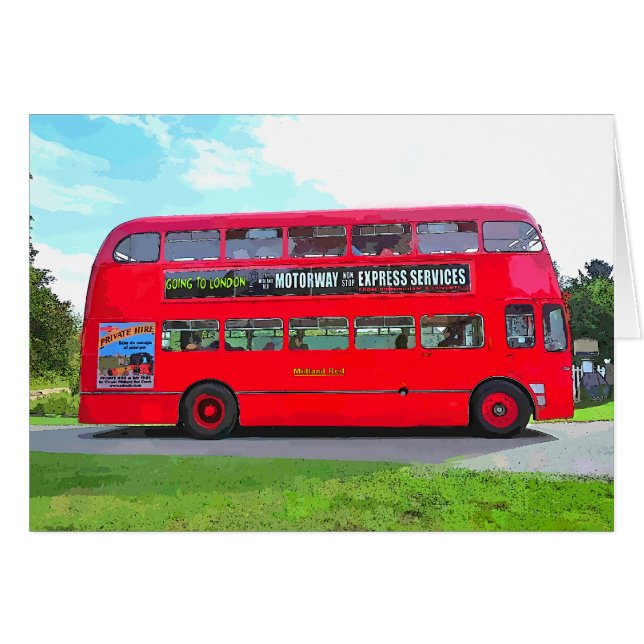 BRITISH RED BUSS Card Hälsningskort (Framsidan Horizontal)