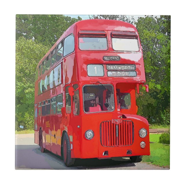 BRITISH RED BUSS KAKELPLATTA (Framsidan)