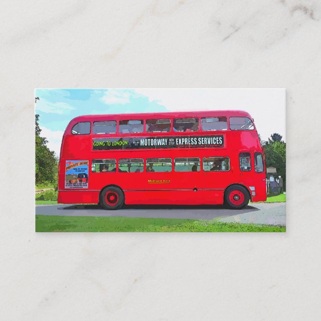 BRITISH RED BUSS VISITKORT (Framsida)