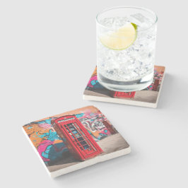 British Red Telefon Box Stenunderlägg