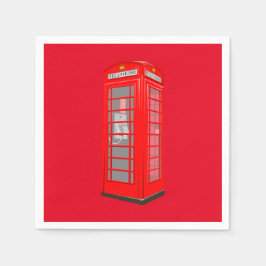 British Red Theme London Mobil Booth Papper Napkin Pappersservett