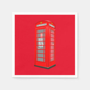 British Red Theme London Mobil Booth Papper Napkin Pappersservett