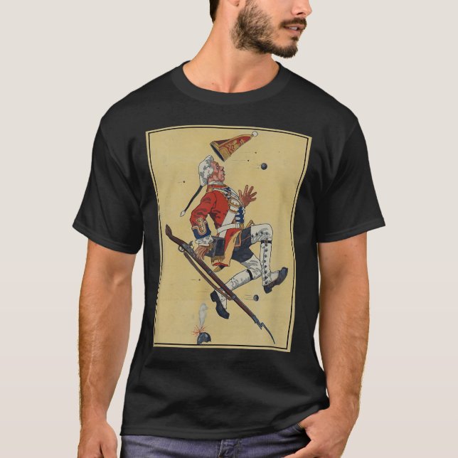 British Redrock Soldier Dodges Bullets - American T Shirt (Framsida)