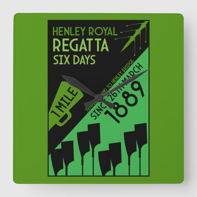 British River Thames Regatta Fyrkantig Klocka (Framsida)