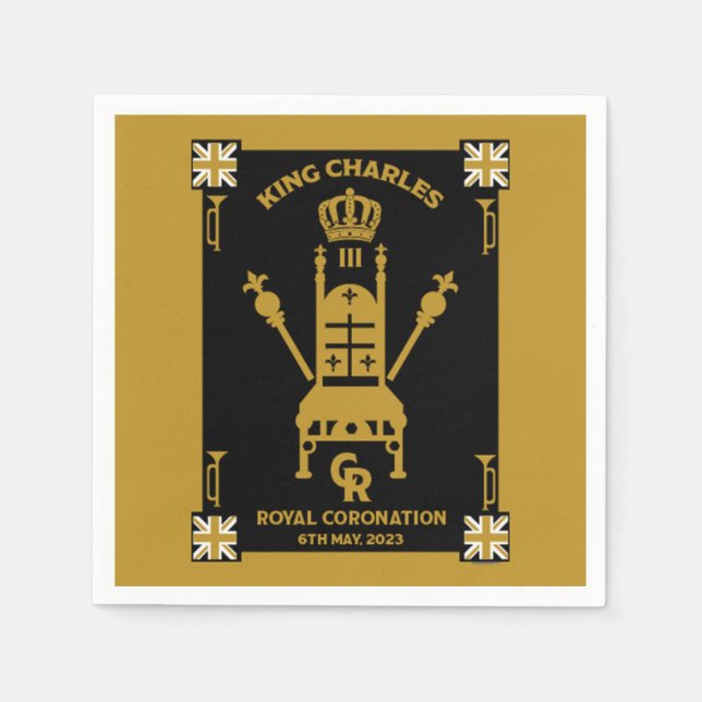 British Royal Coronation Kung Charles III Pappersservett (Framsidan)