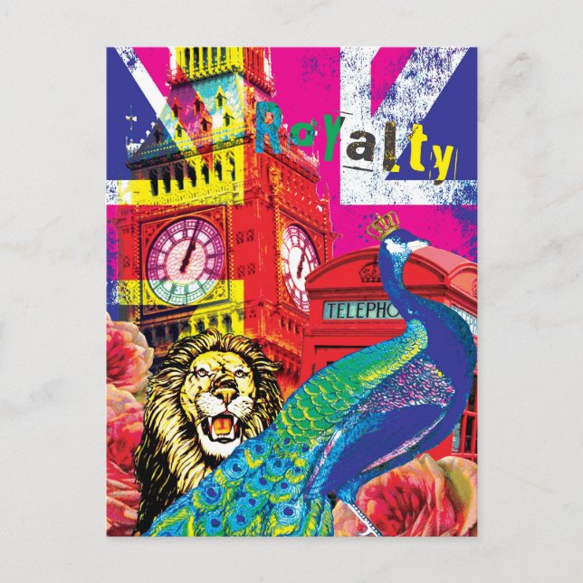 British Royalty Pop Art Vykort (Framsida)