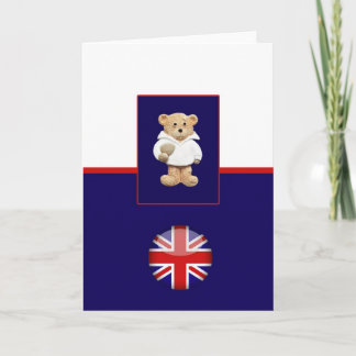 British Rugby Nalle Greeting Card Kort
