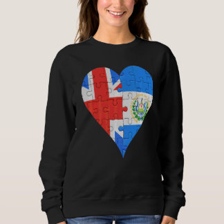 British Salvador Flagga Heart T Shirt
