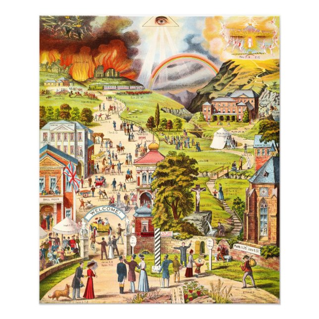 British SChool:s breda och smala väg Fototryck (Framsidan)