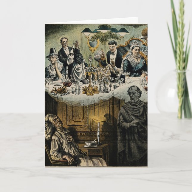 British Scrooge Queen Victoria - julmiddag Helgkort (Framsida)