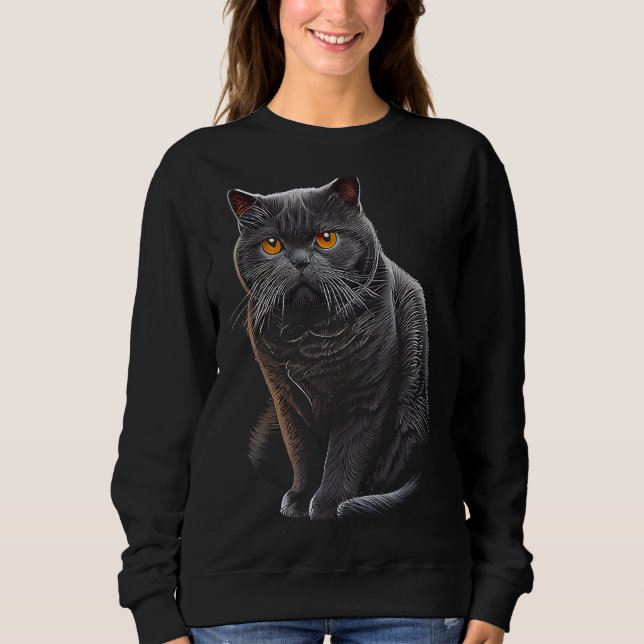 British Shorthair Cat 27 T Shirt (Framsida)