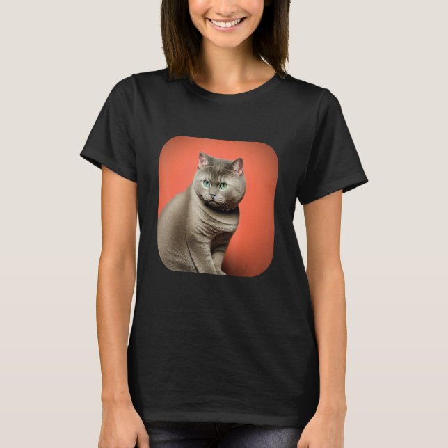 British Shorthair Cat 3 T Shirt (Framsida)