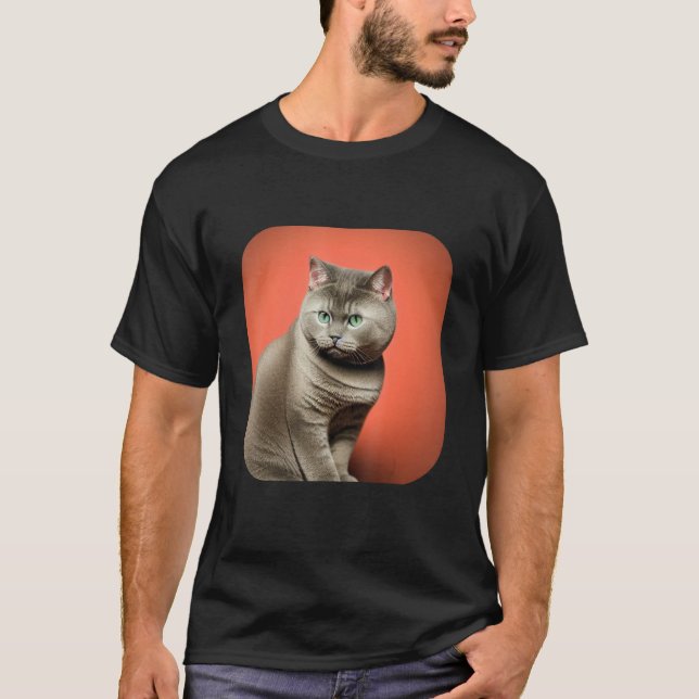 British Shorthair Cat 3 T Shirt (Framsida)