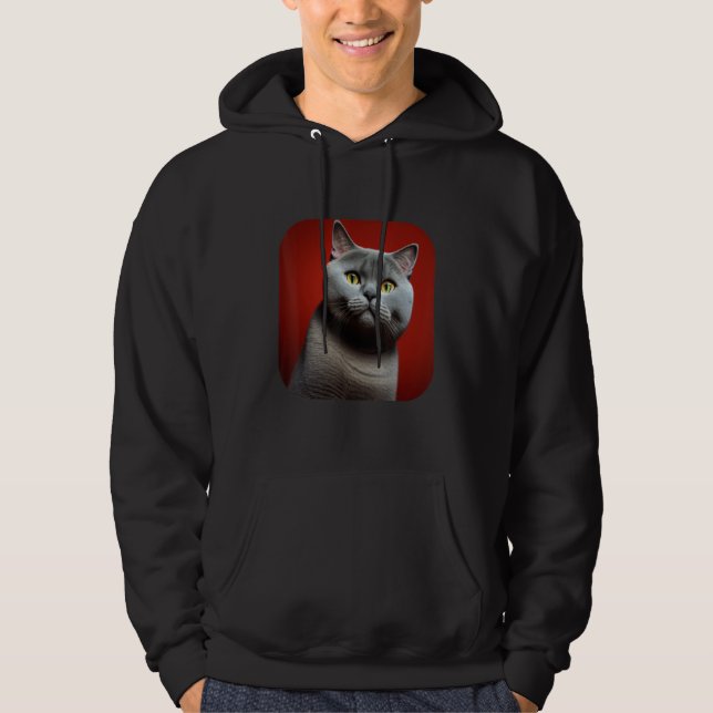 British Shorthair Cat 4 Hoodie (Framsida)