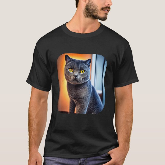 British Shorthair Cat 6 T Shirt (Framsida)