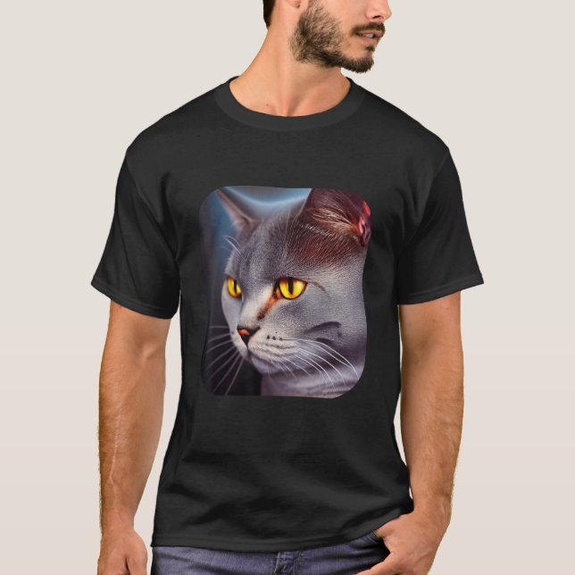 British Shorthair Cat 7 T Shirt (Framsida)