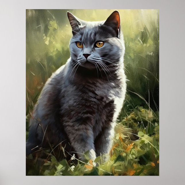 British Shorthair Cat Art Print Poster (Framsidan)