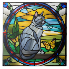 British Shorthair Cat Decorative Tile Kakelplatta