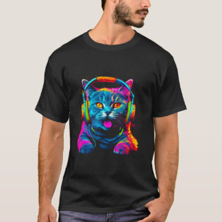 British Shorthair Cat Dj Festival T Shirt