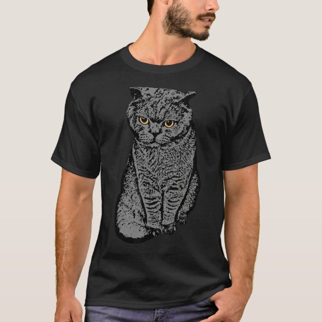 British Shorthair Cat  Feline Meow Kitty Tomcat An T Shirt (Framsida)