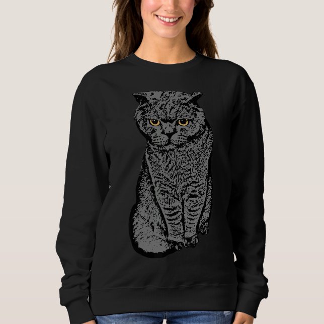 British Shorthair Cat  Feline Meow Kitty Tomcat An T Shirt (Framsida)