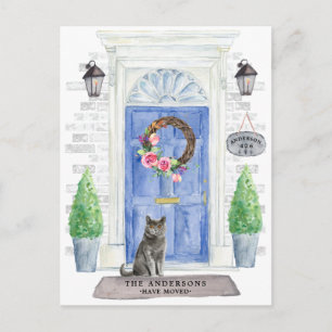 British Shorthair Cat Flytta Announcement Postcard Vykort
