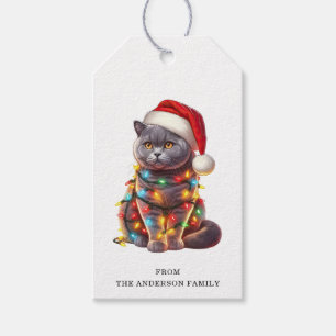 British Shorthair Cat Gift Märkres Presentetikett