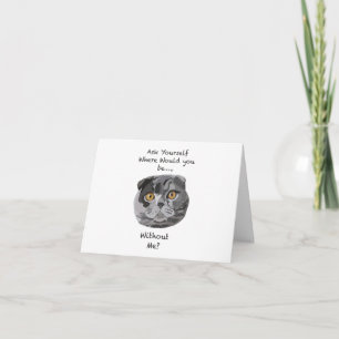 British Shorthair Cat Hand plockade Digital Art Kort