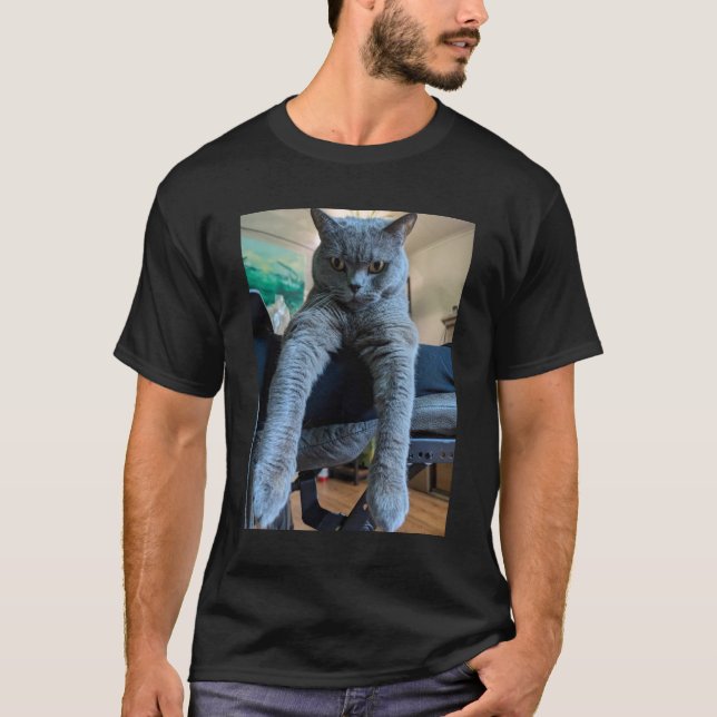 British Shorthair Cat Kattunge Lay Hanging T Shirt (Framsida)