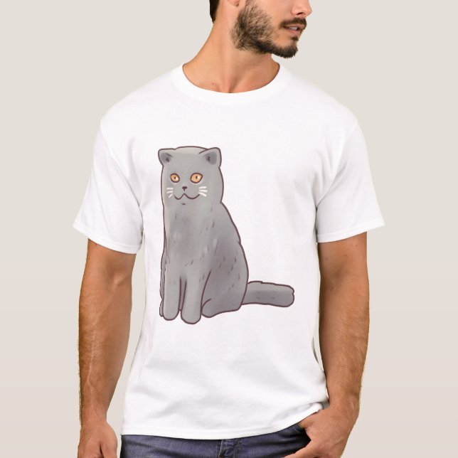 British shorthair cat Magic T Shirt (Framsida)