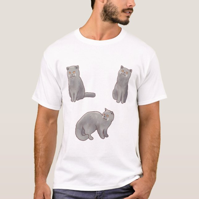 British shorthair cat Magic T Shirt (Framsida)