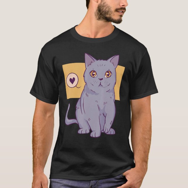 British Shorthair Cat Owner Animal  Cute T Shirt (Framsida)