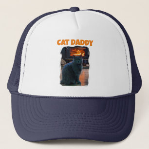 British Shorthair Cat pappa Kattunge Fireplace Keps