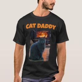 British Shorthair Cat pappa Kattunge Fireplace T Shirt