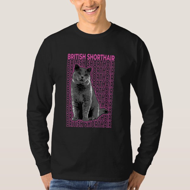British Shorthair Cat Pastel Aesthetic T Shirt (Framsida)