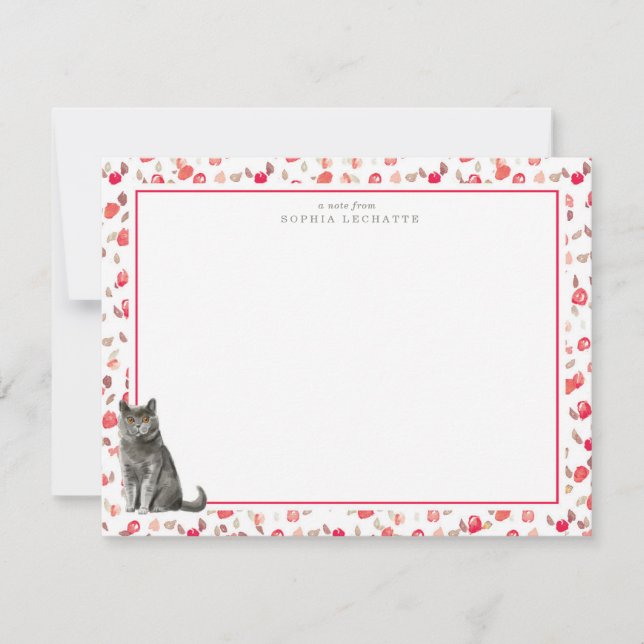 British Shorthair Cat Personlig Stationery Anteckningskort (Framsida)