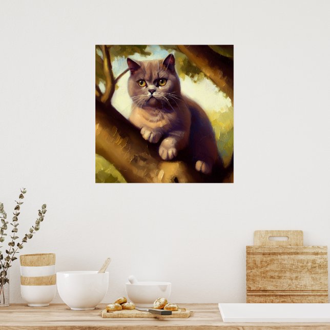 British Shorthair Cat Poster (Kök)