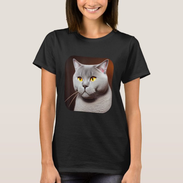 British Shorthair Cat T Shirt (Framsida)