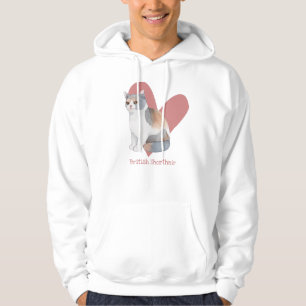 British Shorthair Cat Watercolor Kattunge Rosa Hea Hoodie