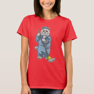 British Shorthair Cleaner Mop T Shirt