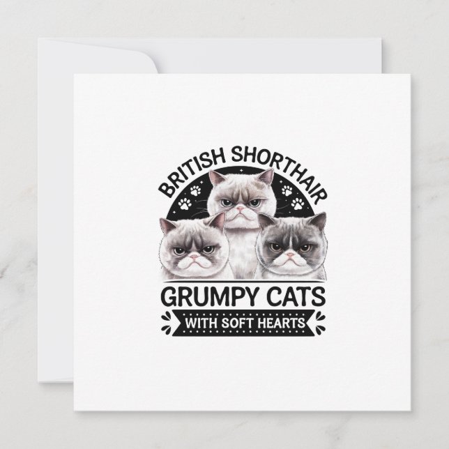 British Shorthair Grumpy Cats Inbjudningar (Framsida)