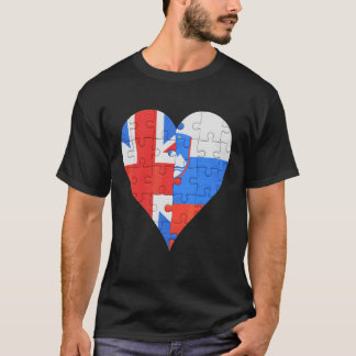 British Slovenska Flagga Heart T Shirt