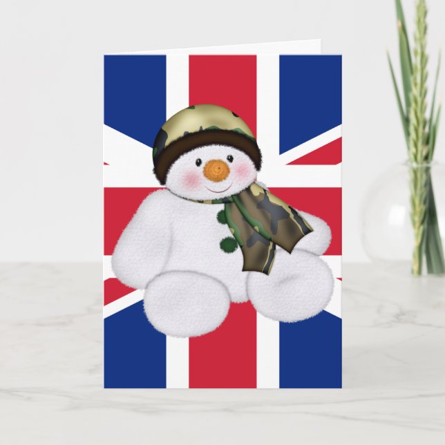 British Soldier Snögubbe Helgkort (Framsida)
