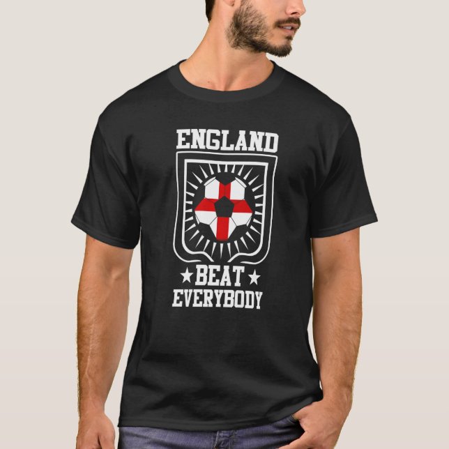 British Supporter England Beat All Ocer P T Shirt (Framsida)
