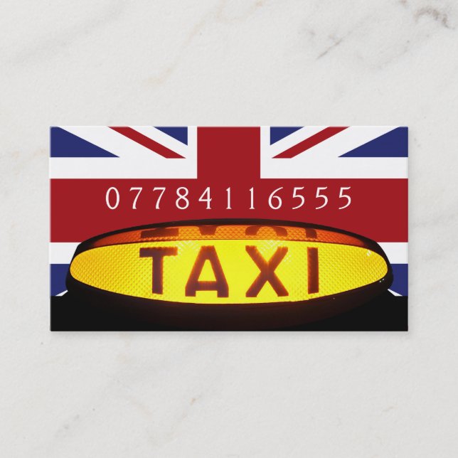 British Taxi Firm Visitkort (Framsida)