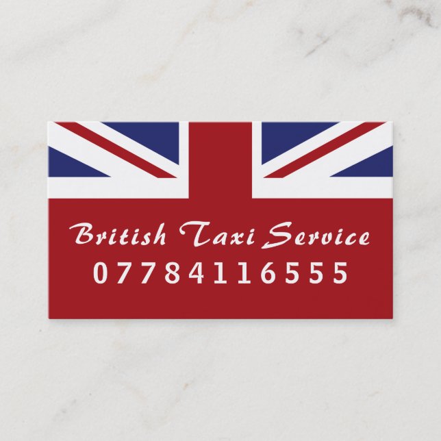 British Taxi Flagga Visitkort (Framsida)