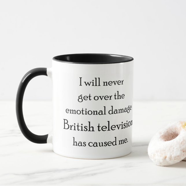 British Television har skadat mig känslomässigt Mugg (Med munk)