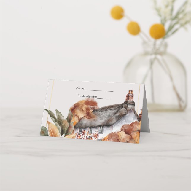 British Thatated Tak Bröllop Place Card Placeringskort (Framsida)