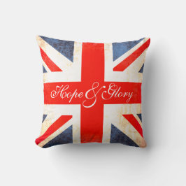 British UK flagga hope & glory antiquory pelare Kudde