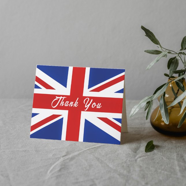 British UK Förenade kungariket Flagga Tack Kort (British UK United Kingdom Flag Thank You Card
)